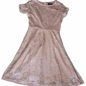 Dress Tells Every Dress Tells a Story Peachy Pink Floral Lace Dress sz M